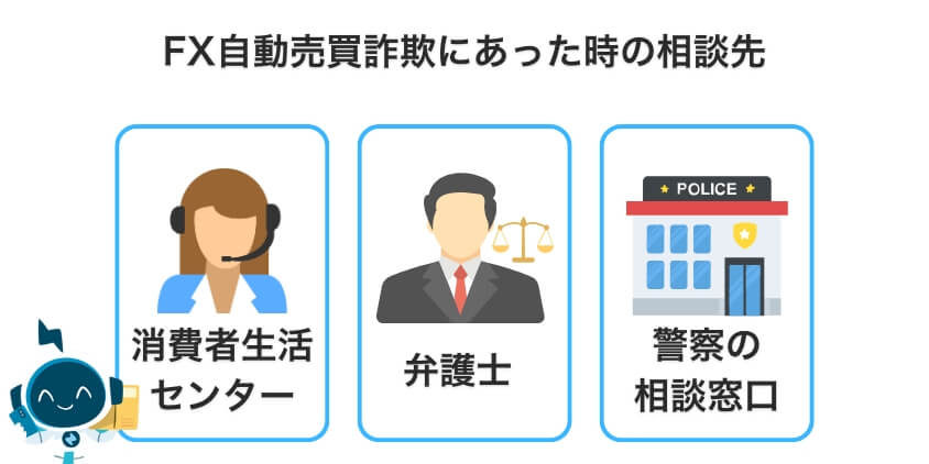 実際にFX自動売買詐欺にあった時のおすすめ相談先3選