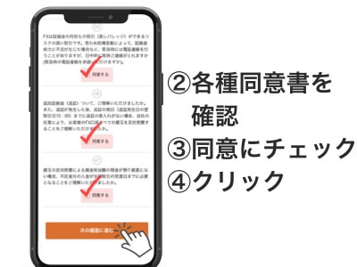 FX口座開設の審査など各種同意書を確認