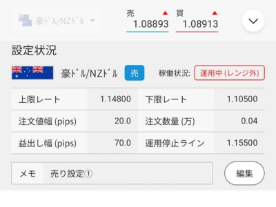 松井証券の自動売買設定(売り①)
