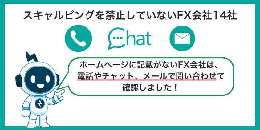 スキャルピングを禁止していないFX会社14社