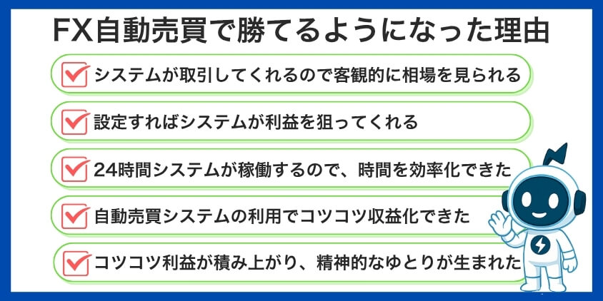 FX自動売買で勝てるようになった5つの理由