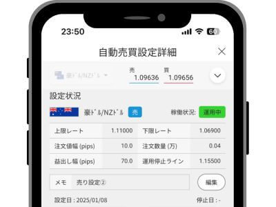 自動売買設定:売り②