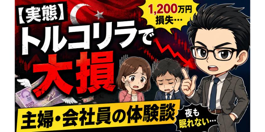 【実態】トルコリラで大損した主婦や会社員の体験談について解説した画像