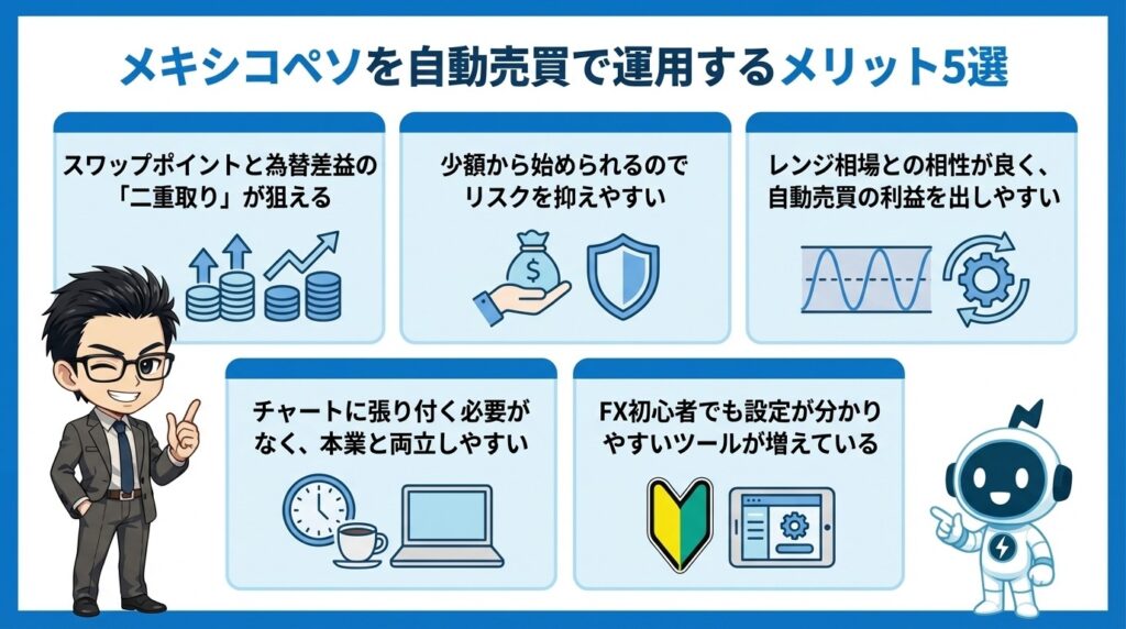 メキシコペソを自動売買で運用するメリット5選