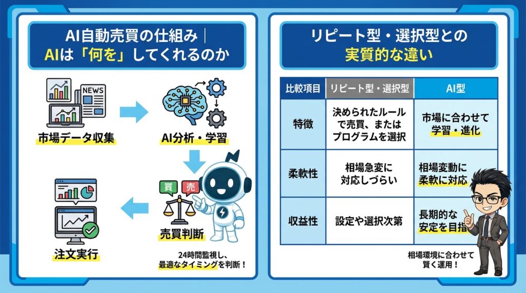 FXのAI自動売買とは？従来型との違いを分かりやすく解説