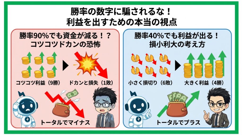 「勝率が高い＝儲かる」は大間違い！数字で見る勝率の罠