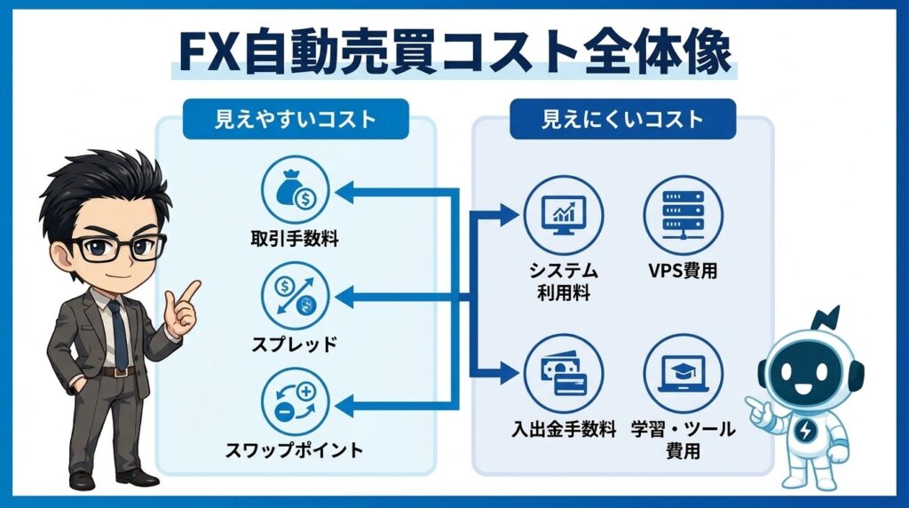 FX自動売買で発生する手数料は7種類｜コスト全体像の把握から