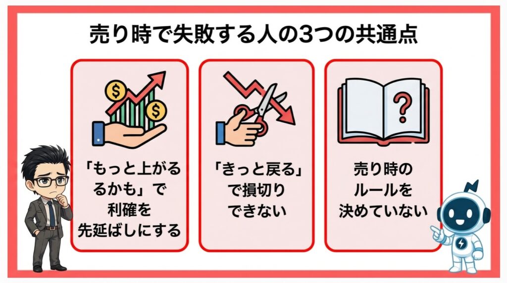売り時で失敗する人の3つの共通点