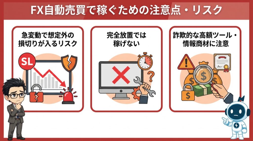 FX自動売買で稼ぐための注意点・リスク