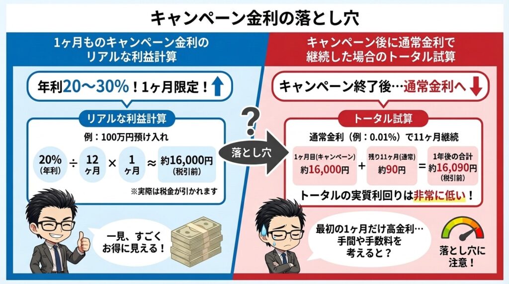 キャンペーン金利の落とし穴|年利20〜30%の実態をシミュレーション
