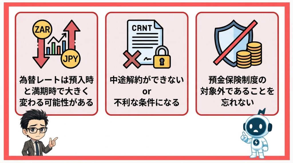 南アランド定期預金シミュレーションの注意点3つ