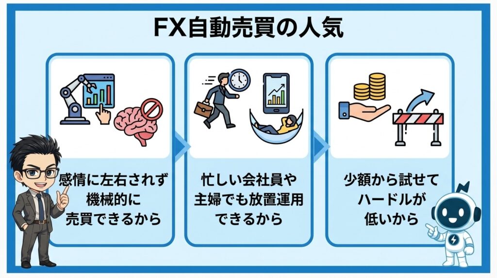 FX自動売買が人気を集めている3つの理由