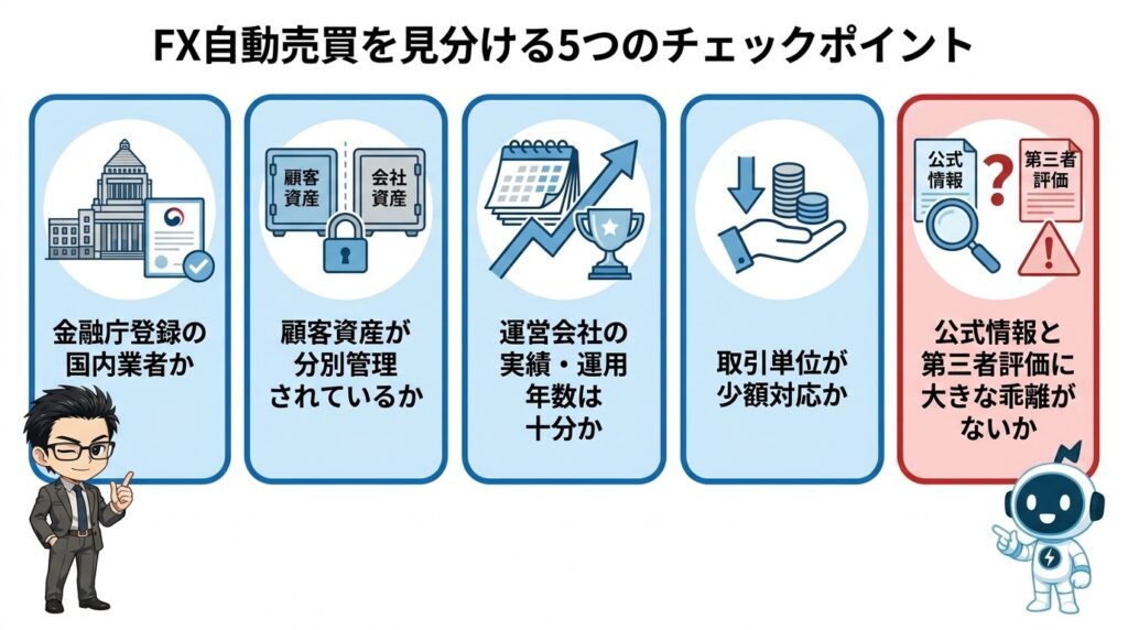 評価の高いFX自動売買を見分ける5つのチェックポイント