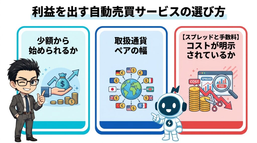 利益を出す自動売買サービスの選び方