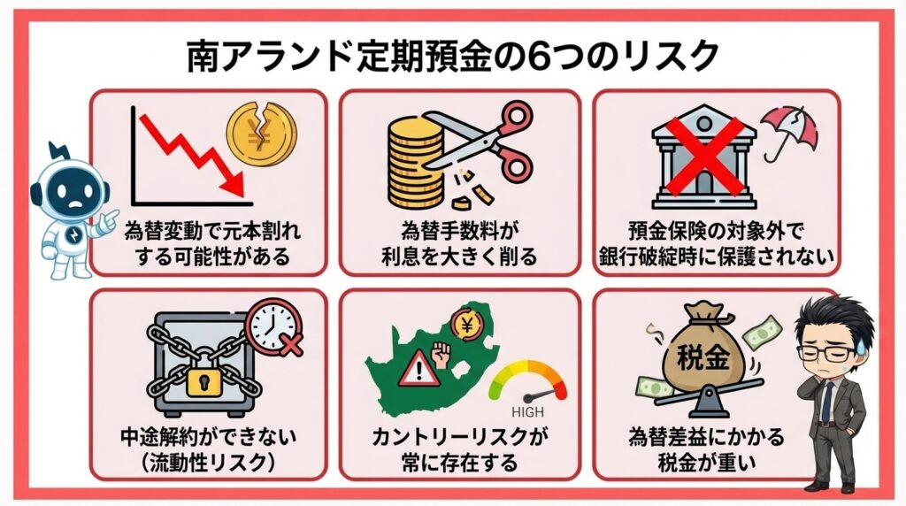 南アランドの定期預金に潜む6つのリスク