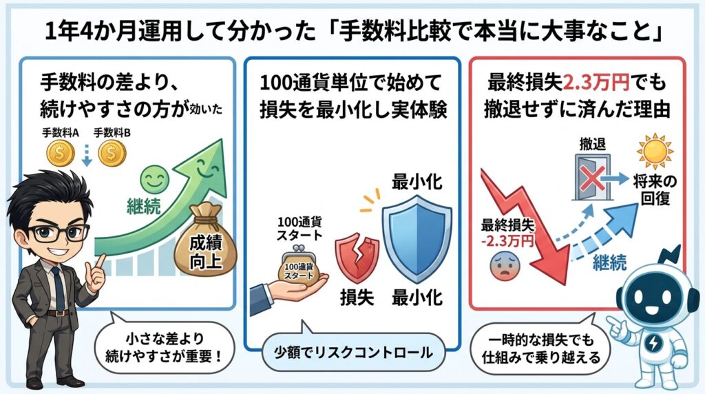 1年4か月運用して分かった「手数料比較で本当に大事なこと」