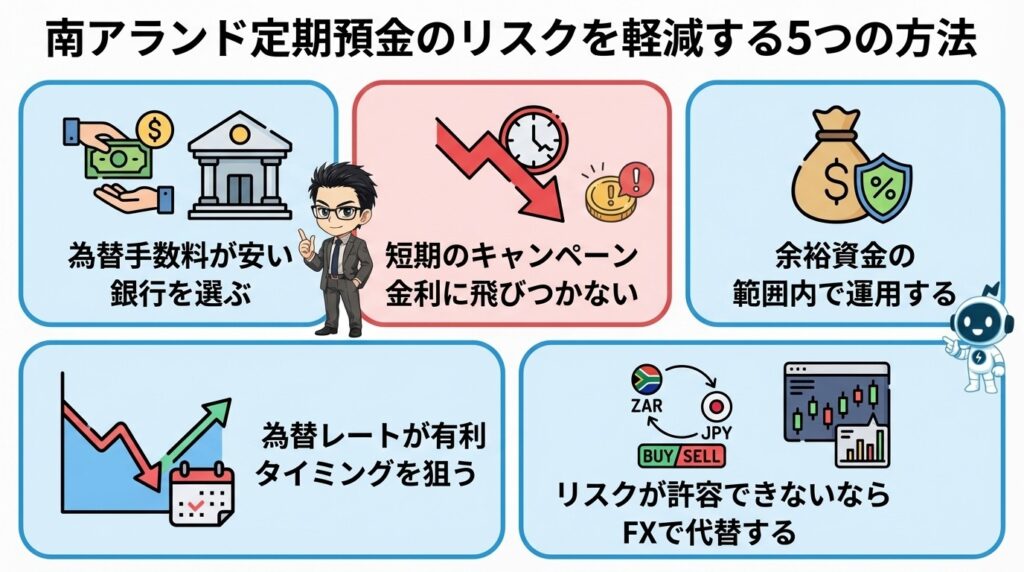 南アランド定期預金のリスクを軽減する5つの方法