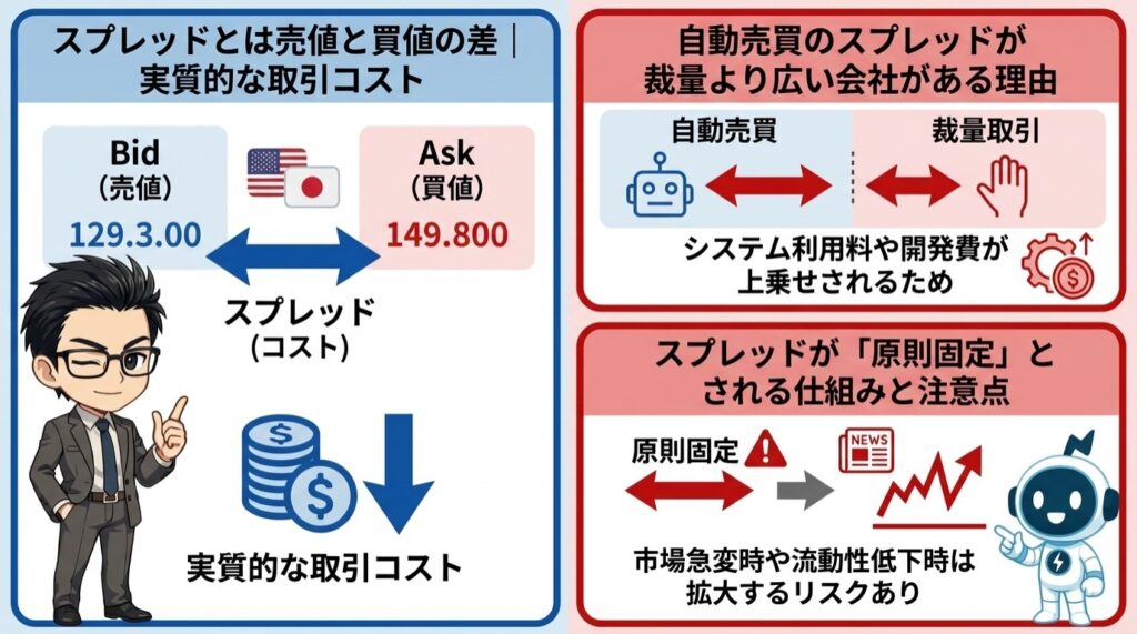 FX自動売買のスプレッドの基本｜裁量との違いを整理