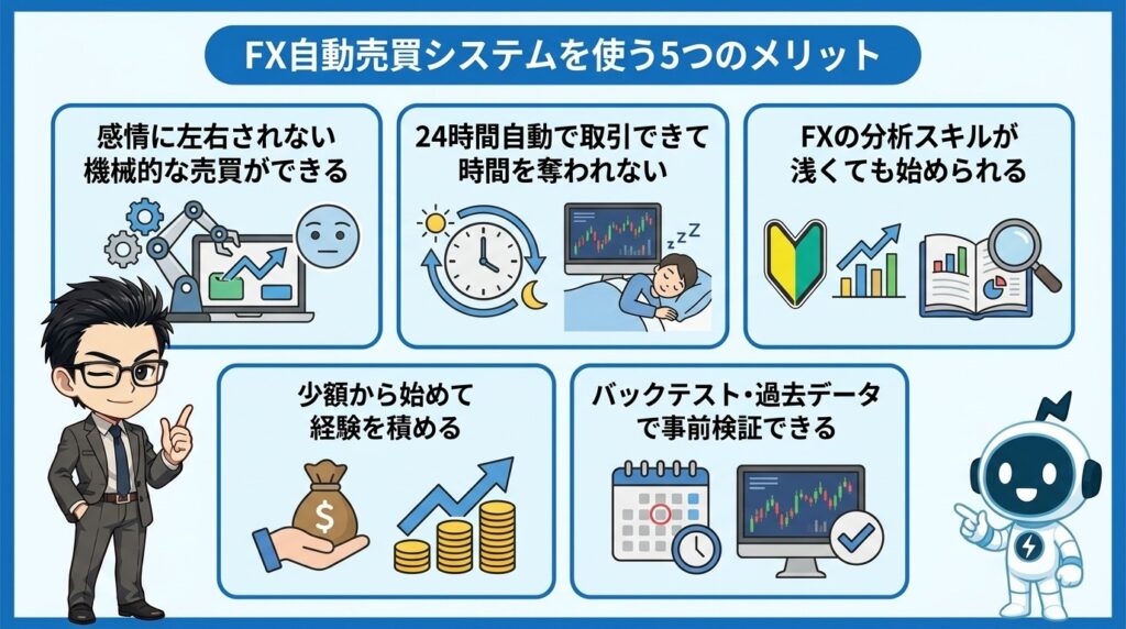 FX自動売買システムを使う5つのメリット