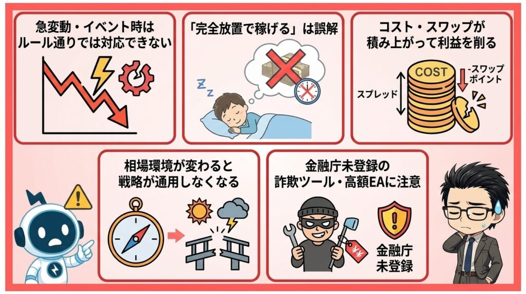 FX自動売買システムのデメリット・注意点5選