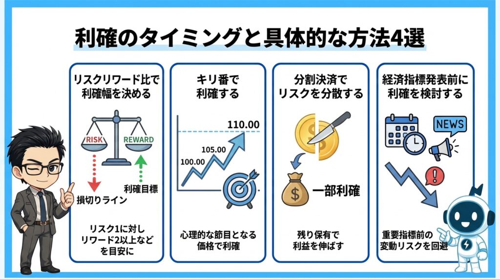 利確のタイミングと具体的な方法4選