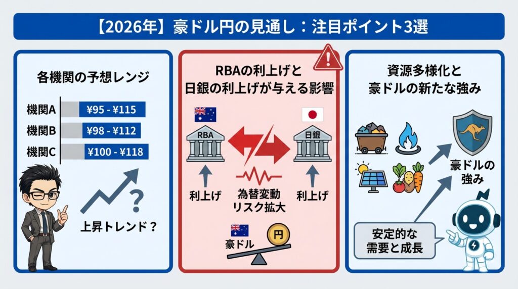 【2026年最新】豪ドル円の見通しと注目ポイント