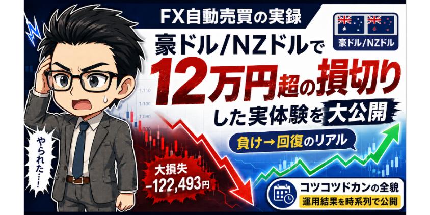 豪ドル/NZドルで12万円超の損切りをした実体験を大公開を解説した画像