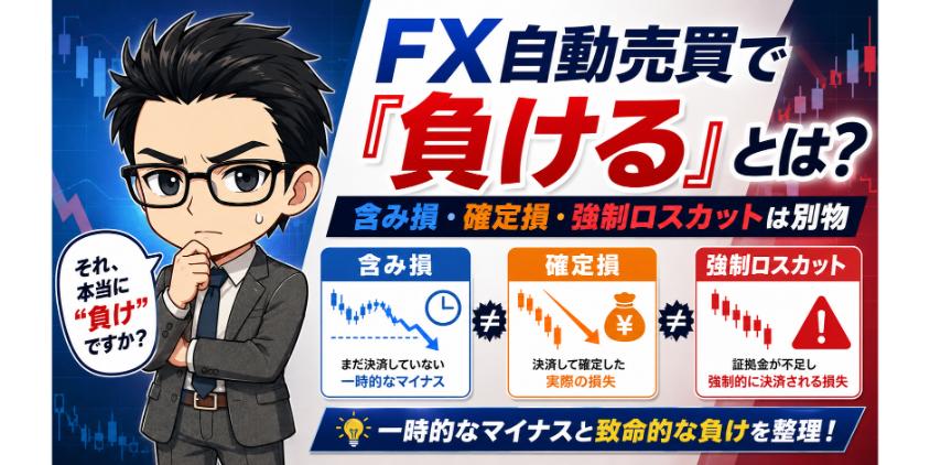 そもそもFX自動売買で「負ける」とはどういう状態かを解説した画像