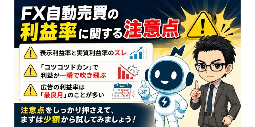 FX自動売買の利益率に関する注意点