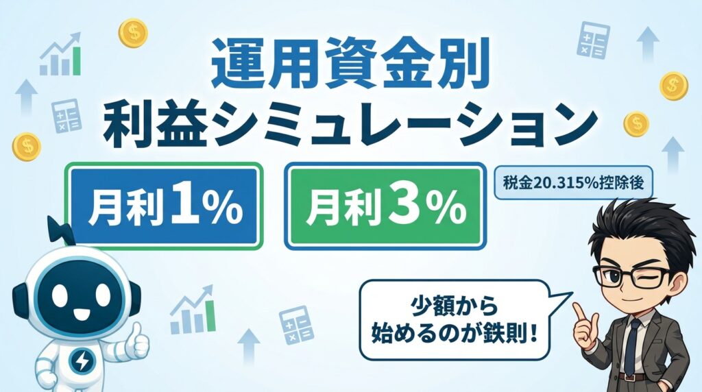 運用資金別に見るFX自動売買の利益シミュレーション