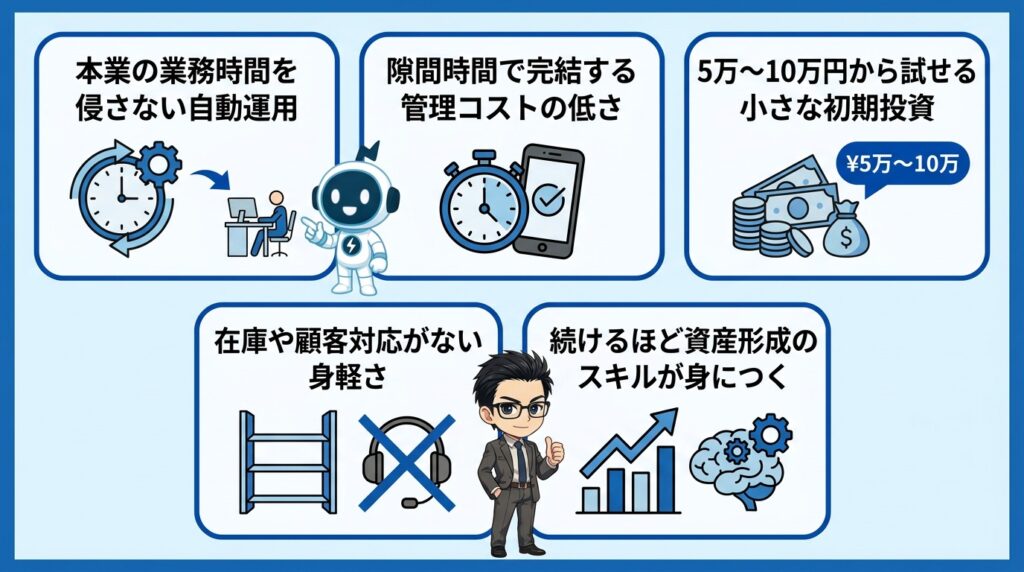 FX自動売買が会社員の副業に向いている理由