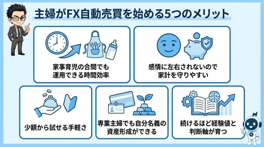 主婦がFX自動売買を始める5つのメリット