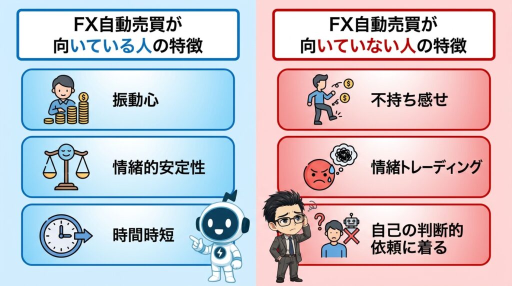 FX自動売買が向いている人・向いていない人