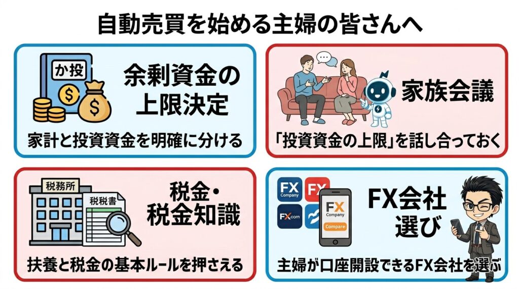 主婦がFX自動売買を始める前に確認したい4つのこと
