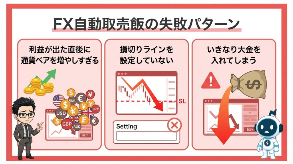 FX自動売買で「やめとけ」と言われる失敗パターン