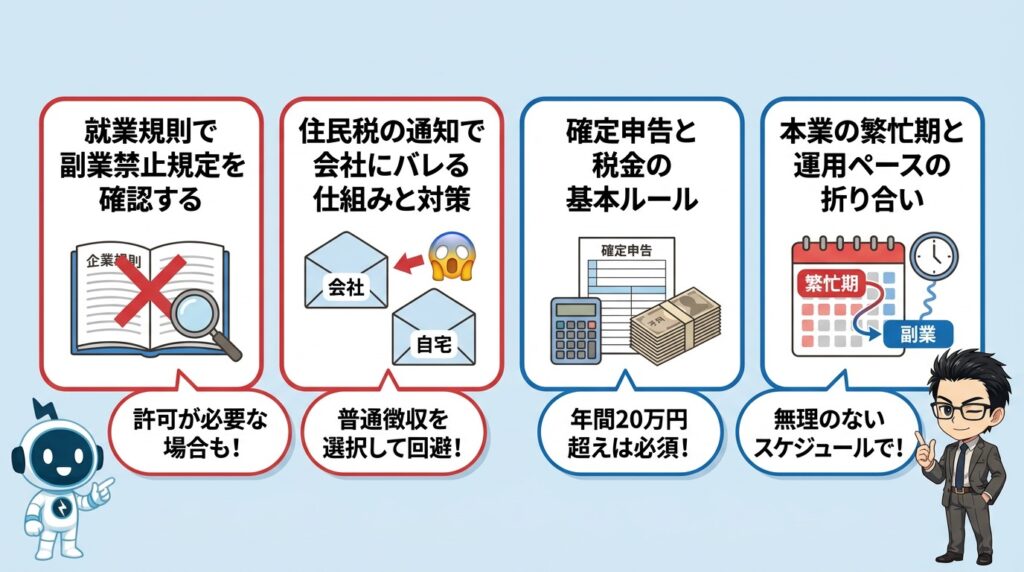 会社員が副業として始める前に確認したい4つのこと