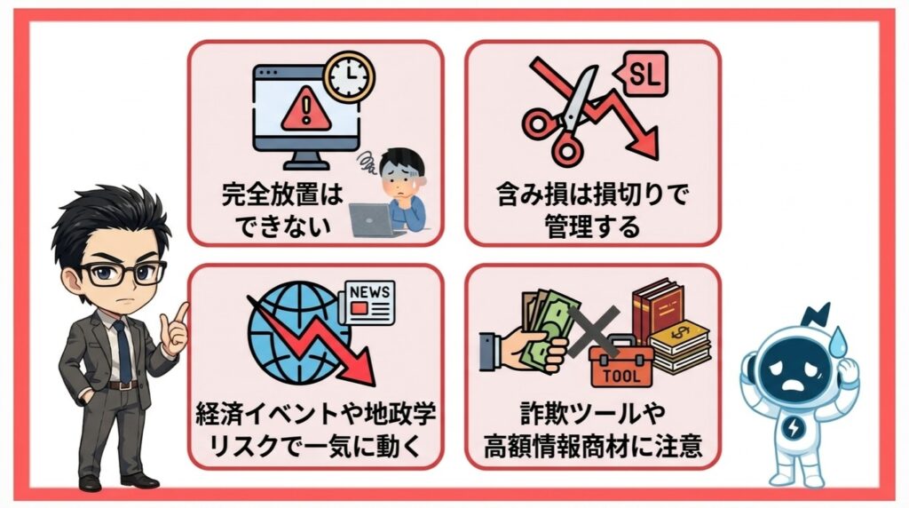 FX自動売買で月5万円を狙うときの注意点とリスク