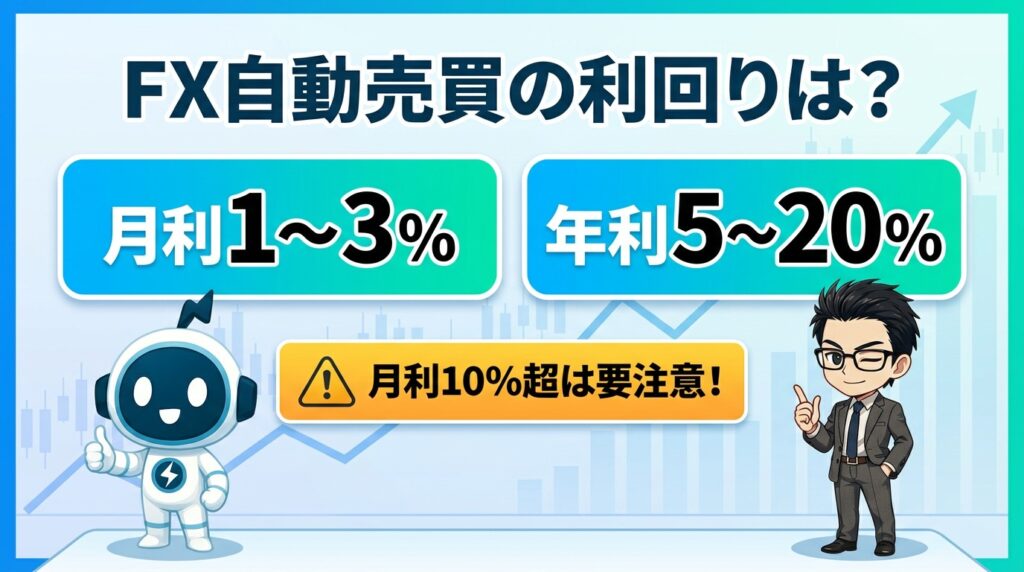 FX自動売買の利回りはどれくらい？現実的な相場