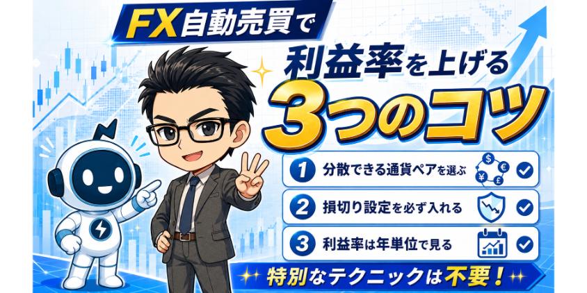 FX自動売買で利益率を上げる3つのコツ