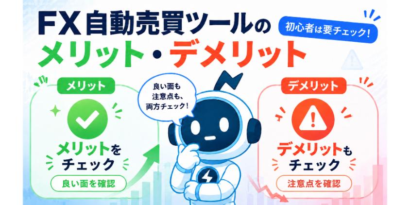 FX自動売買ツールを使うメリットとデメリットについて解説した画像