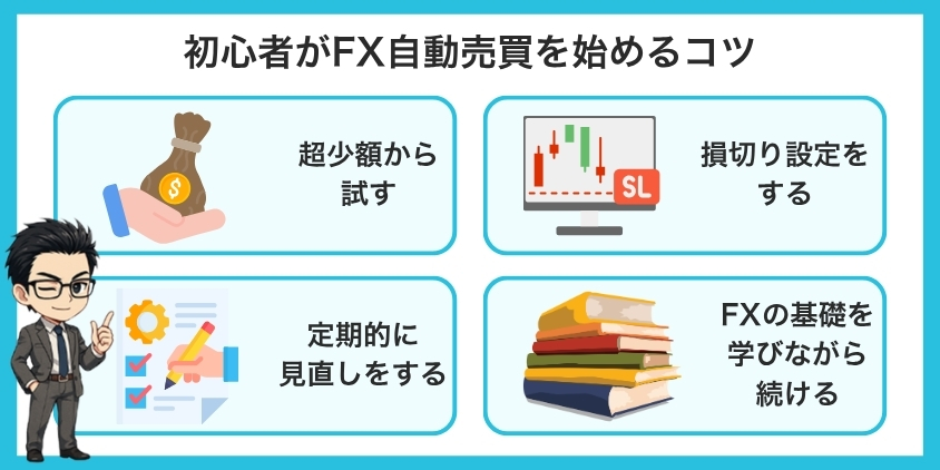 不安解消！初心者がFX自動売買を始めるコツについて解説した画像