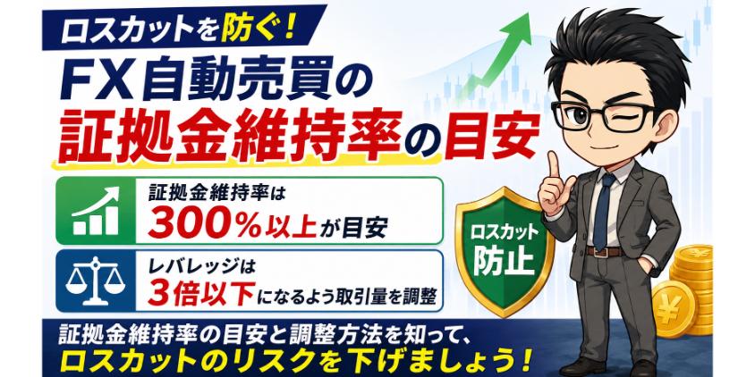 ロスカットを防ぐFX自動売買の証拠金維持率の目安について解説した画像