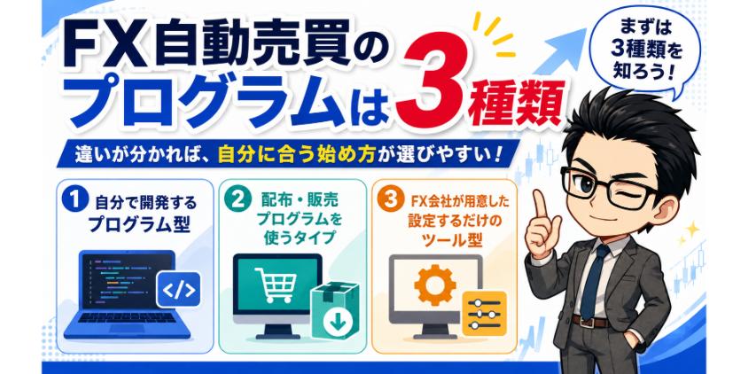 FX自動売買のプログラムは3種類について解説した画像