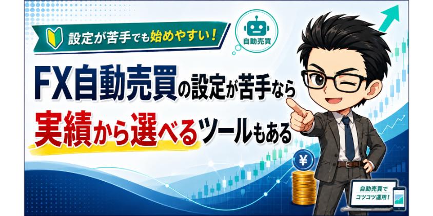 FX自動売買の設定が苦手なら実績から選べるツールもあるについて解説した画像