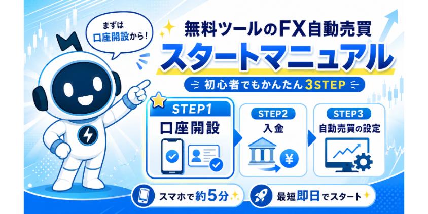 無料ツールのFX自動売買スタートマニュアルについて解説した画像